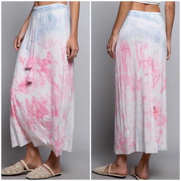 COTTON Candy Tie Dye Maxi Skirt - Picture 1 of 13